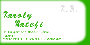 karoly matefi business card