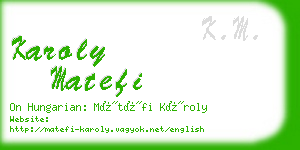 karoly matefi business card